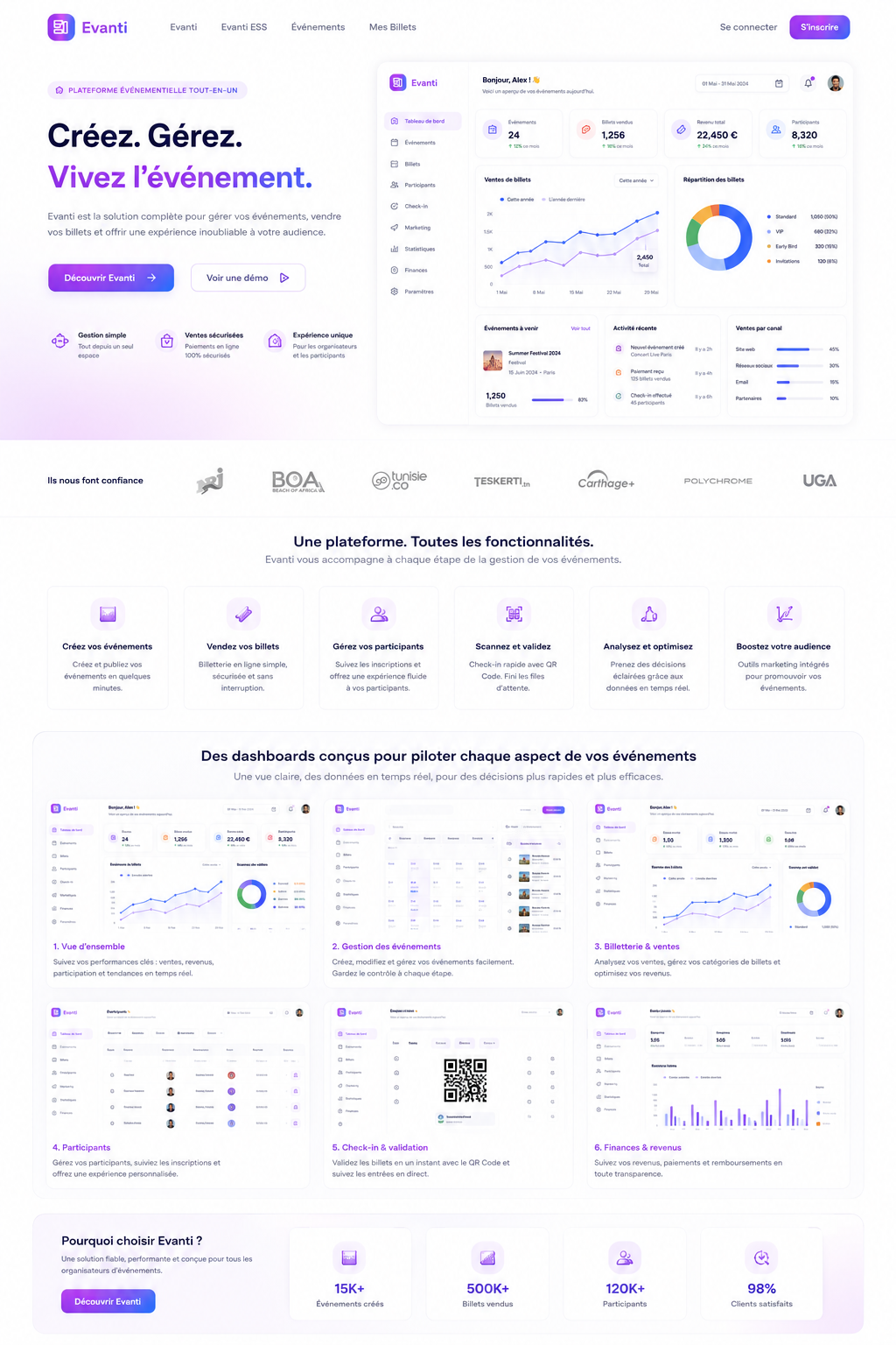 Plateforme SaaS de gestion d'evenements